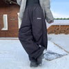 Women's Winter Fleece Warm Pants Harajuku Letter Embroidery Loose Thicken Snow Trousers Vintage Y2K Street Hip Hop Cargo Pants