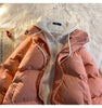 Korean Winter Leisure Cotton Clothes Women Parker coat Y2K Multi-functional Fake Two Pocket Zipper Down Jacket Thick Coat