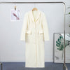 Elegant Waist Cinching Woolen Coats Autumn Winter Lady Single-breasted Lapel Long Overcoat Women's High Street Outwear