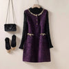 Womens Dresses Small Fragrant Tweed Vest Skirt Beaded Sequined Tweed A word Loose Dress Spring and Autumn Women's Dress