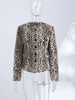 O-neck Leopard Short Faux Fur Coats Women Full Sleeve Button Waist Cinching Autumn Winter Jacket Designer Outerwears