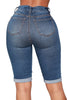 Skinny Jeans for Women High Waist Stretch Denim Trousers Mom Jeans Knee Length Pencil Pants Casual Comfort Trousers Oversize