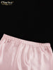 Loose Pink Satin Women's Two Pieces Set Elegant Long Sleeve Blazer With High Waist Maxi Skirt Set Female