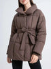 Women's Parkas Solid Color Warm Cotton Padded Coat Jacket Belt Gathered Waist Female Winter Clothing 2DB1775