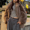 Thick Cotton Winter Fur Coat Women Suit Collar White Medium Long Fox Fur Overcoat Fury Plush Jacket