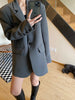 Casual Oversized Black Blazer for Women Korean Style Single Button Suit Jacket Woman Spring Autumn Loose Notched Collar Blazers