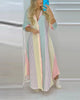 Women Lapel Collar Long Sleeve Leaf Print Button Front Split Maxi Shirt Dress Casual Daily Commuter Cover Up