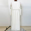 High Street Designer Party Vestido Women's Long Sleeve Beaded Maxi Long Dress