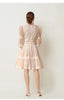 French Elegant Lace Splicing Waist Lantern Sleeve Dress Vintage High Collar Princess Dress Organza Cocktail Women's Wear