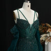 Mermaid Evening Dress with Detachable Sleeves Ruffles Overskirt Beaded Women's Formal Party Gowns SS123 Customized