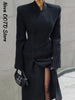 Elegant Shawl Collar Lace Up Long Woolen Coat Women Full Sleeve Belt Lapel Thick Overcoat Autumn Winter Lady Chic Outwear
