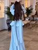 Elegant Skirt Sets For Women Floral Long Sleeves Waist Bandage Blazer Coat With Maxi Pleated Skirt Outfits 19DA1782