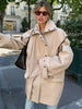 Solid Oversized Tie-waist Cropped Trench Coat Women Drop Shoulder Outerwear Lady Spring Modern Edgy Streetwear Coat