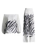 Casual Printing Two Piece Sets For Women Slash Neck Lantern Sleeve Tops High Waist Pant Loose Set Female