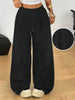 Women's Retro Corduroy Cargo Pants Casual Drawstring Straight Sports Pants Drape Daily Commuting Wide Leg Pants