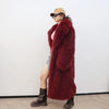 Colorful Fahionable Faux Fur Mongolian Jacket Long Tailored Collar Plush Winter Coat for Women Elegant Loose Fit Outerwear