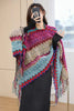 Ethnic Style Cape Oversized Sweater Jacket Women Loose Patchwork Warm Long Scarf Knitted Cardigan Woman