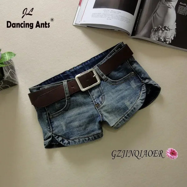 Women Booty Shorts Skinny Low Waist Sexy Mini Jeans Short Zippers Slim Without Belt Female Denim Pants