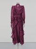 Solid Spliced Ruffles Folds Dresses for Women O Neck Long Sleeves High Waist Patchwork Lace Up Dress Female