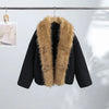 Vintage Faux Fur Patchwork Women Thicken Coat Long Sleeve Belt V-neck Female Outwear Winter Lady Streetwear
