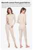2-piece Autumn/Winter Women's Solid Color Simple Warm Underwear Set Comfortable Round Neck Long Sleeve Elastic Waist Pants Large