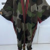 Africa classic camouflage colour print Winter Hooded cardigan dress Female abaya winter outfits for women long down coat