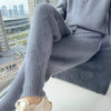 100% Mink Cashmere Knitted Feet Pants Women's Elastic Waist Slim Trousers Warm Joker Radish Pants Autumn Thick Leggings