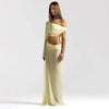 Off Shoulder Cutout Sexy Maxi Dress Women Elegant Draped Slinky Ruched Bodycon Cocktail Evening Party Dresses Gown