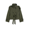 Belted Waist Cropped Trench Double Breasted Stand Collar Autumn Chic Elegant Women Coat Casual Vintage Office Lady Jacket