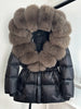 Lagabogy Real Fox Fur Collar Winter Women Hooded Puffer Jacket 90% White Goose Down Coat Female Thick Waterproof Outerwear