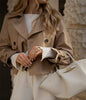 Ladies Vintage Cropped Trench Spring Autumn Jacket Women Streetwear Double Breasted Long Sleeve Top Female Chic Coat Outfits