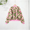 3D Flower Bomber Jackets Women Loose Zipper Full Sleeve Female Coats Baseball Jackets Spring High Street Outwear