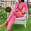 Autumn Winter Streetwear Women's Set Long Sleeve Blazer Pants Suit Office Lady Tracksuit Two Piece Set Fitness Outfits