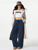 Women's Retro Corduroy Cargo Pants Casual Drawstring Straight Sports Pants Drape Daily Commuting Wide Leg Pants