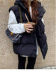 Adjustable Waistcoats Solid Cotton Vest Jacket Women Autumn Winter Hooded Waistcoat Warm Thicken Cotton Sleev