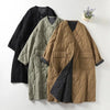 Oversized Women Parkas Collarless Long Sleeve Single-breasted Ladies Winter Coat Casual Thick Warm Outerwear Overcoat