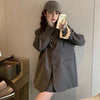 Spring Autumn Style Commuter Suit Women Long Sleeved Casual Loose Solid Color Suit Jacket Clothes Top