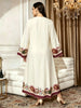 Plus Size Middle Eastern Gown Western V-Neck Printed Women's Dress for Commute Loose Vacation Style Long Sleeve Dress