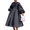 African Party Evening Dresses for Women Elegant Autumn Long Lantern Sleeve O-neck Midi Dress Birthday Dress for Women S-3XL
