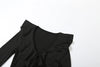 Irregular Hem Dress Women Tierred Y2K Flare Sleeve V-Neck Bandage Stretch Elegant Birthday Party Chic Hipster Bodycon