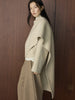 Winter Korean style slanted collar irregular wool double-sided woolen coat silhouette warm jacket for women