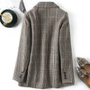 Spring Autumn Plaid Suit Jacket Women Casual Blazers Small Coat Lady Outerwear Loose Tops Female Lattice Blazers
