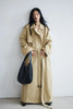 Spring Autumn Oversized Khaki Extra Long Trench Coat for Women Raglan Sleeve Sashes Double Breasted Clothes Overcoat