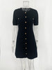 Elegant Knit Mini Dress Women Street Slim High Waist Short Sleeve Rib Sweater Dresses Vacation Bodycon Knitwear Dress