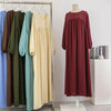 Spring Autumn Muslim Dress Women Loose Maxi Dresses Female Full Sleeve Casual Solid Pockets Robe Long Dresses Vestidoes