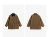 Women Cotton Jacket Winter Retro Diamond Grid Workwear Large Pocket Mid Length Jacket Brown