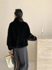 Eco-friendly Mink Fur Windproof Stand Collar Faux Mink Coat For Women Warm Winter Thick Jackets With Pockets 2DB5167
