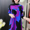 Women's Autumn and Winter Woolen Dress with Knee Length Matching Long Skirt Plus Size Slim Loose Versatile Warm Dress