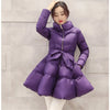 Winter Coats Women Warm Outerwea Cotton Padded Jackets Womens Clothing Belt Zipper Parkas Femme A-word Jacket
