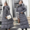 Women Winter Long Cotton Coat Women Big Fur Collar Parkas Korean Loose Belt Slim Jacket Down Cotton Coat Women Outwear